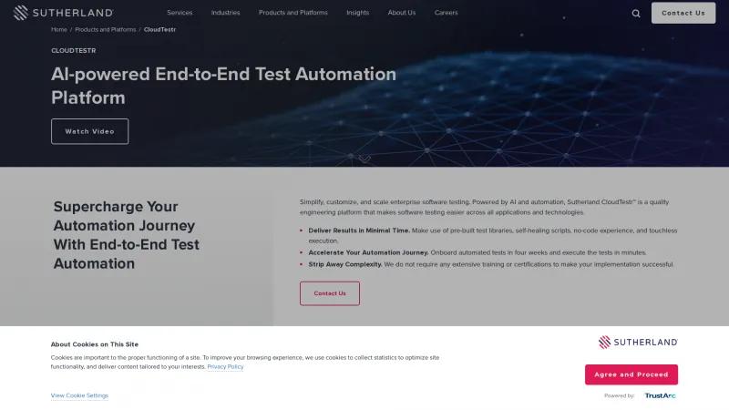 Homepage of CloudTestr