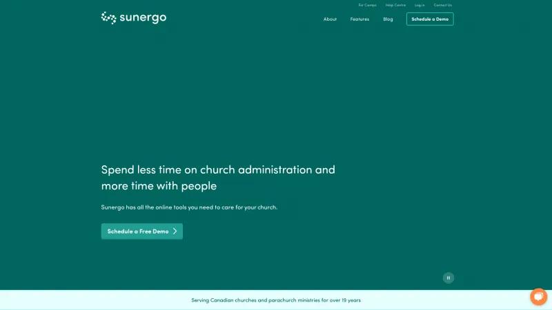 Homepage of Sunergo