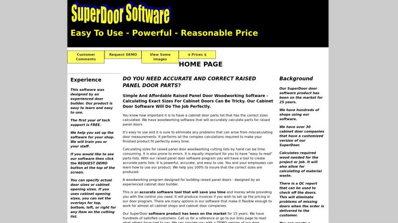 Homepage of SuperDoor Software