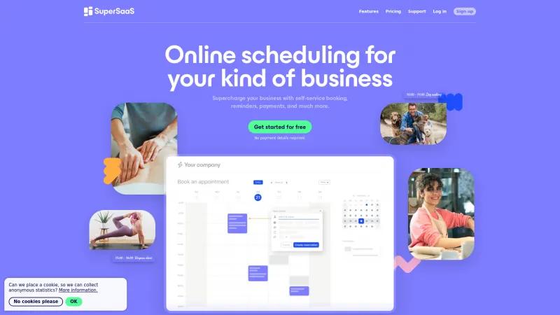 Homepage of SuperSaaS