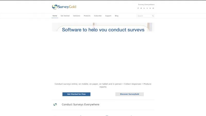 Homepage of SurveyGold