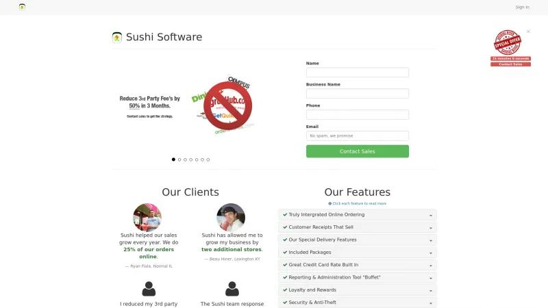 Homepage of Sushi