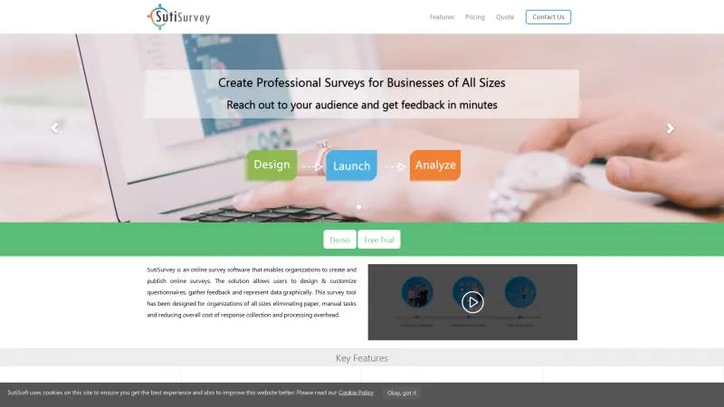 Homepage of SutiSurvey