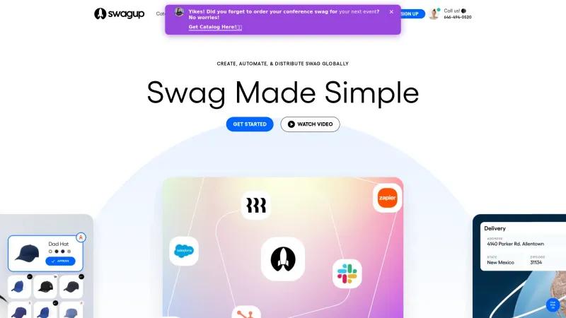 Homepage of SwagUp