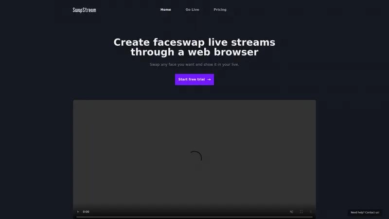 Homepage of SwapStream