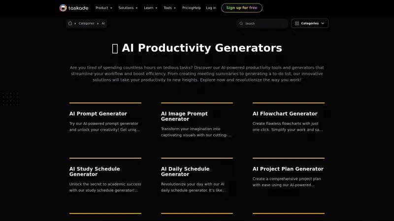 Homepage of AI Art Prompt Generator