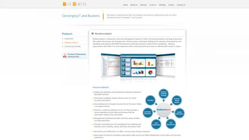 Homepage of ResilienceXpert