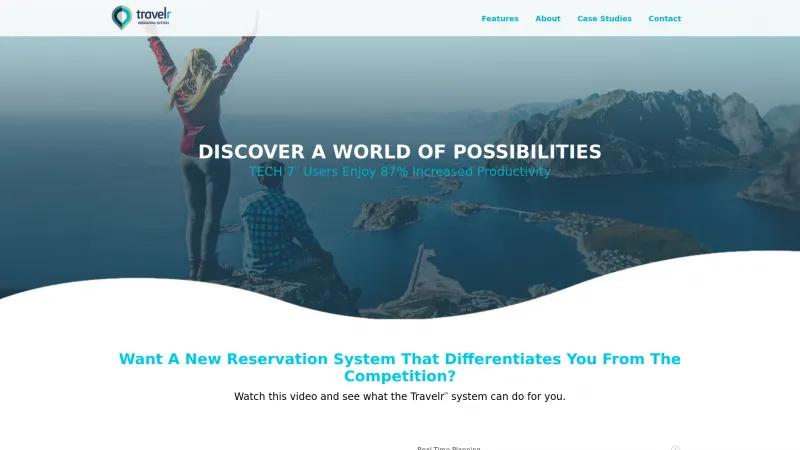 Homepage of Travelr