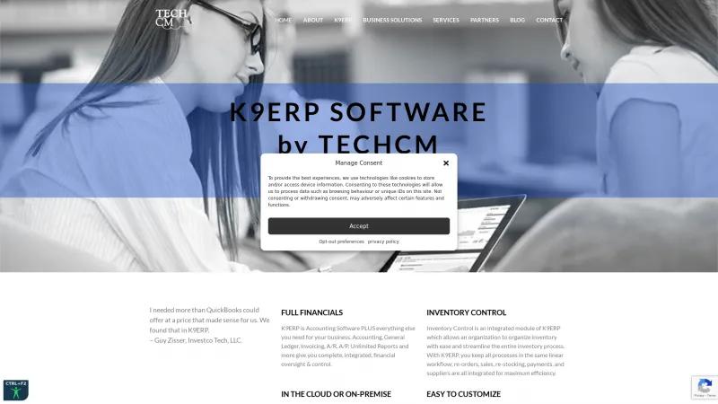 Homepage of K9ERP