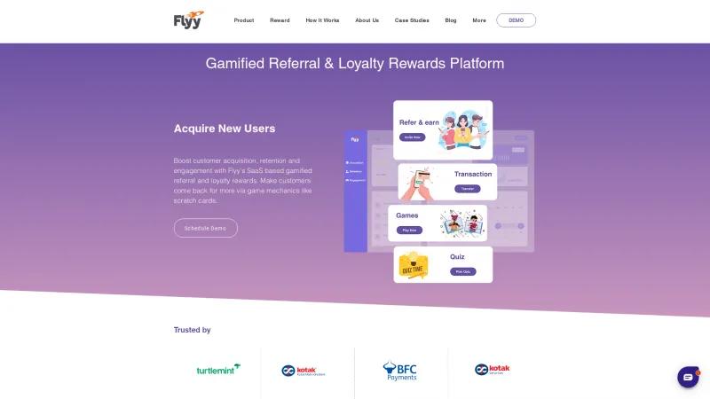 Homepage of Flyy