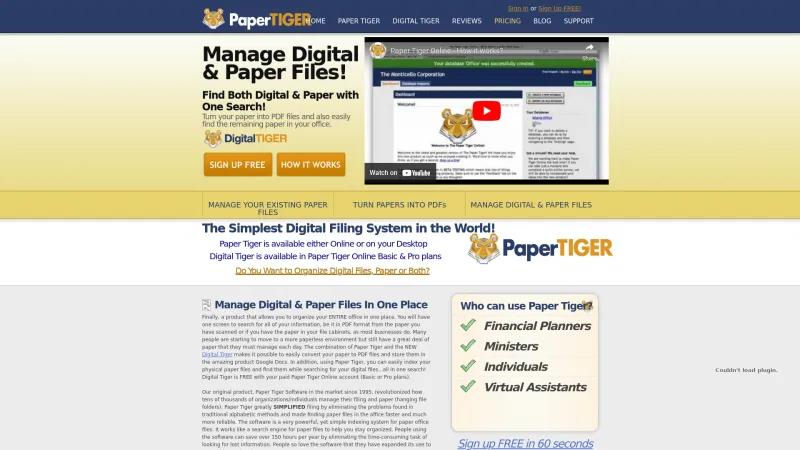 Homepage of Paper Tiger