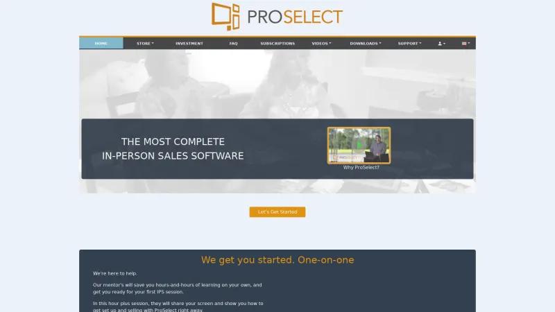 Homepage of ProSelect