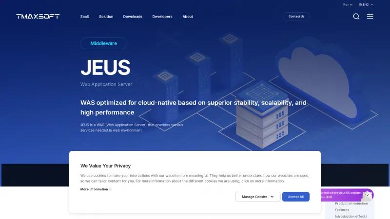 Homepage of JEUS