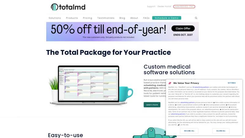 Homepage of TotalMD