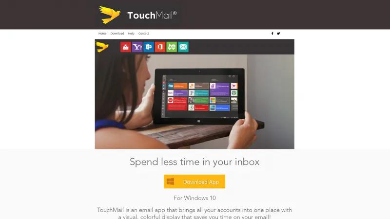 Homepage of TouchMail