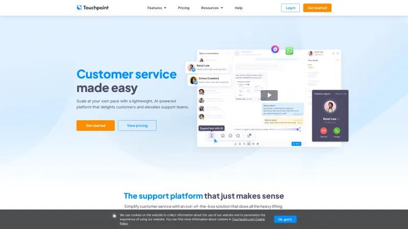 Homepage of Touchpoint