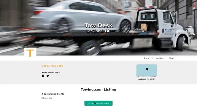 Homepage of TowDesk