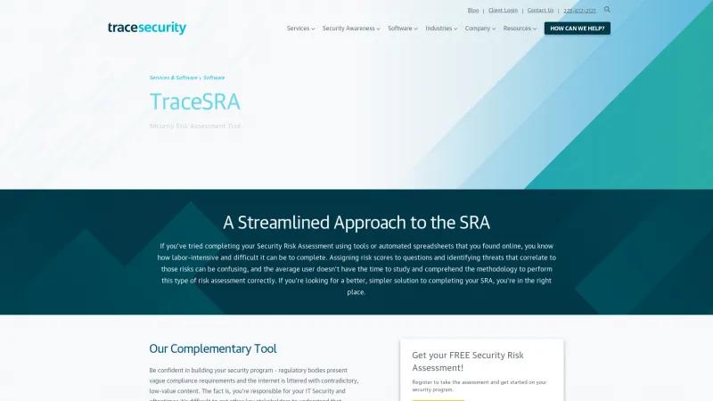 Homepage of TraceSRA