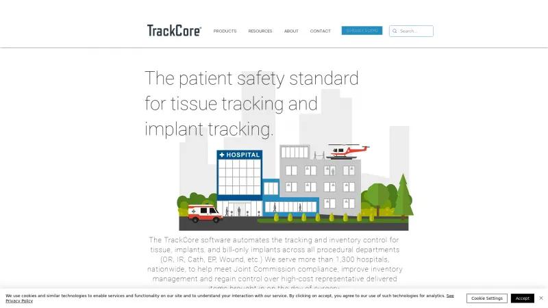 Homepage of TrackCore Operating Room