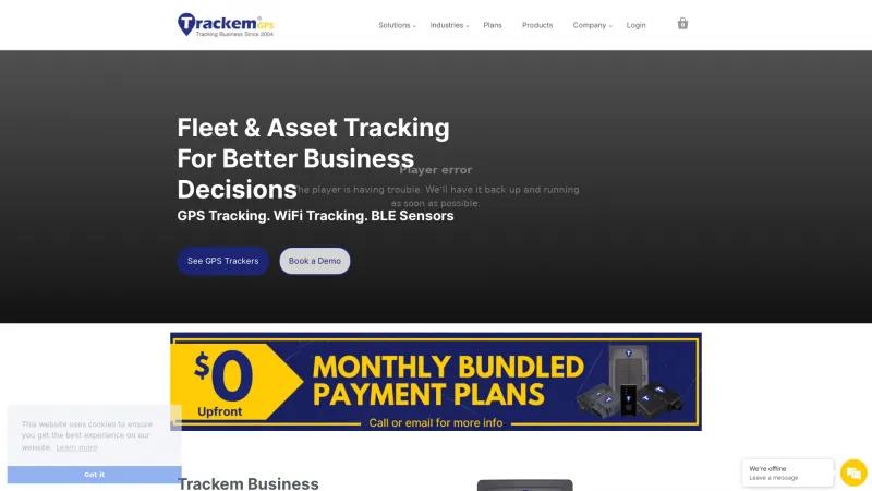 Homepage of Trackem