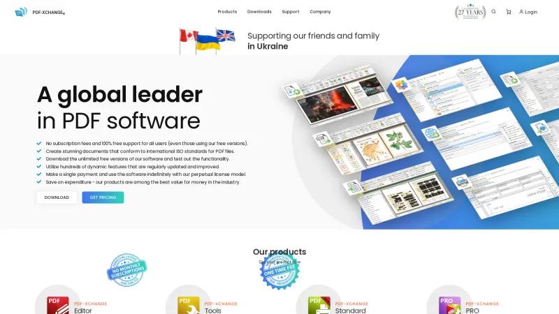 Homepage of PDF-XChange