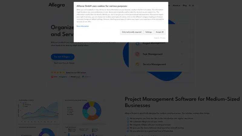 Homepage of Allegra