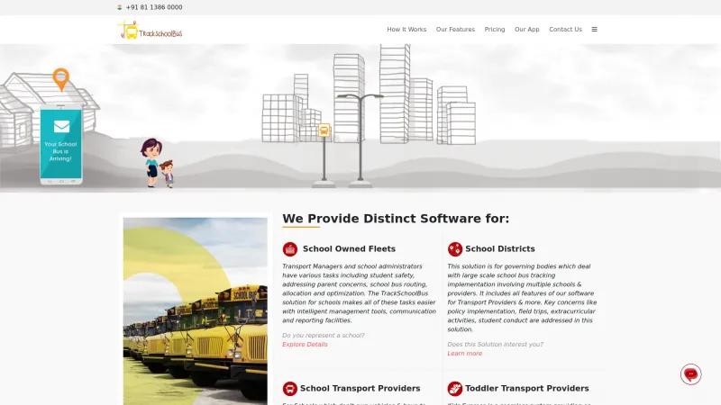 Homepage of TrackSchoolBus