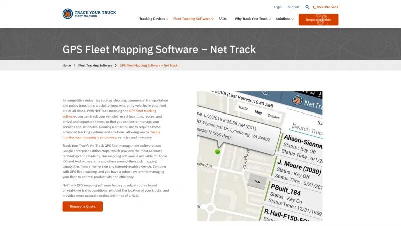 Homepage of NetTrack