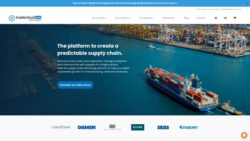 Homepage of Tradecloud One