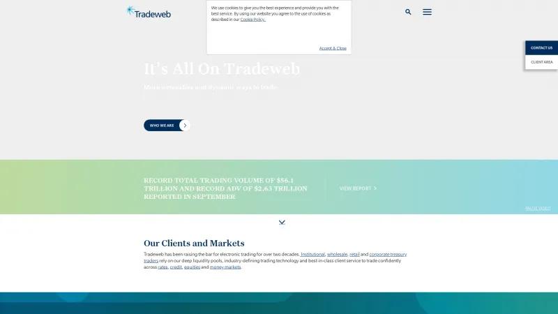 Homepage of Tradeweb