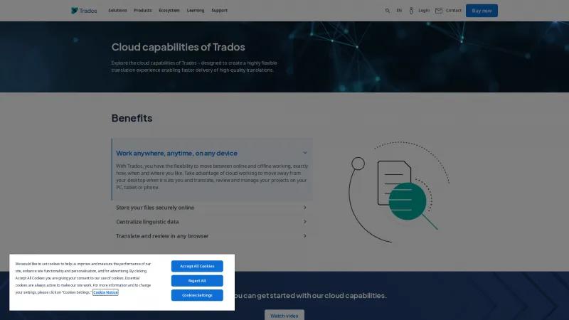 Homepage of Trados Live