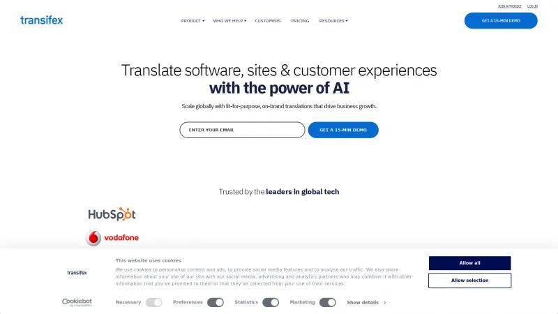 Homepage of Transifex