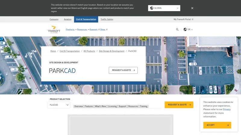 Homepage of ParkCAD