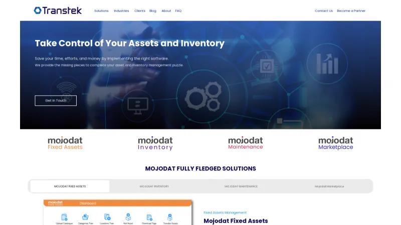 Homepage of Mojodat Fixed Assets