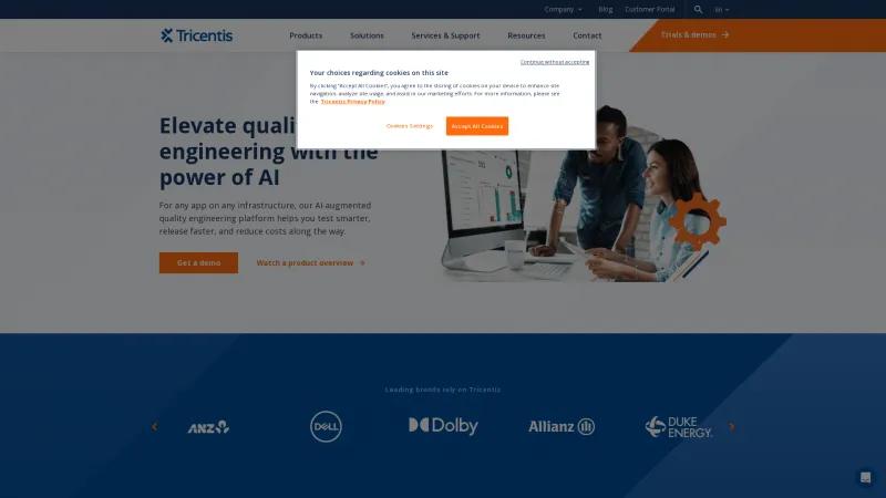 Homepage of Tricentis LiveCompare