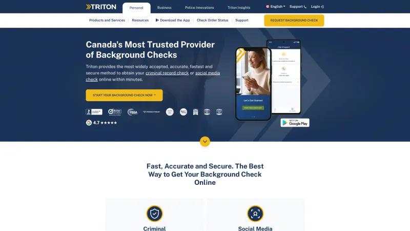 Homepage of Triton