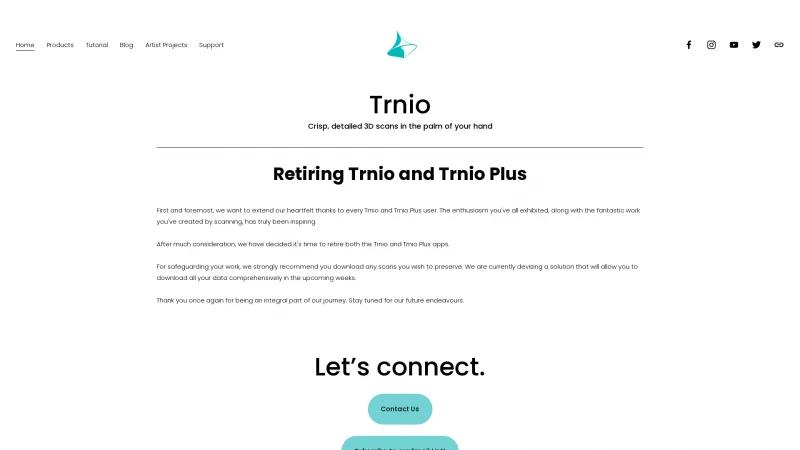 Homepage of Trnio