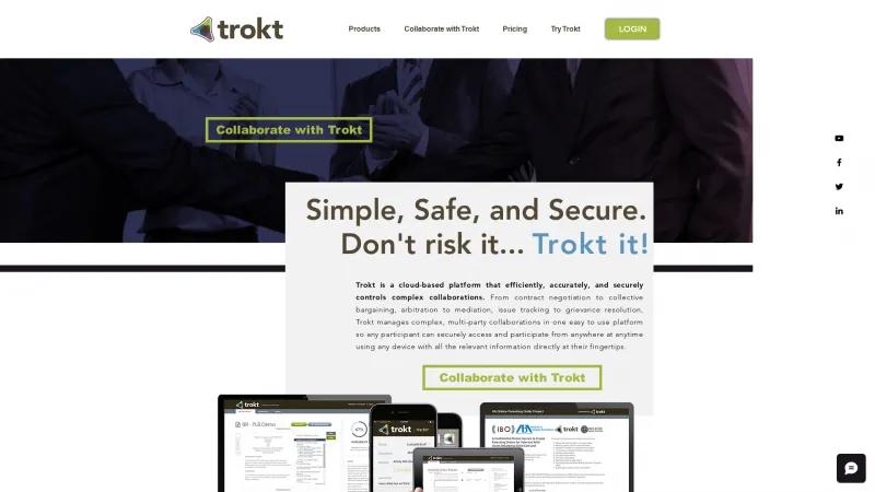 Homepage of Trokt