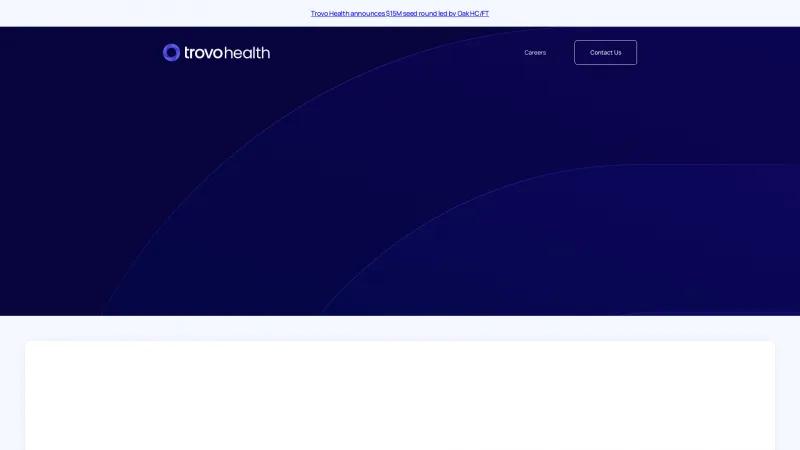 Homepage of Trovo Health