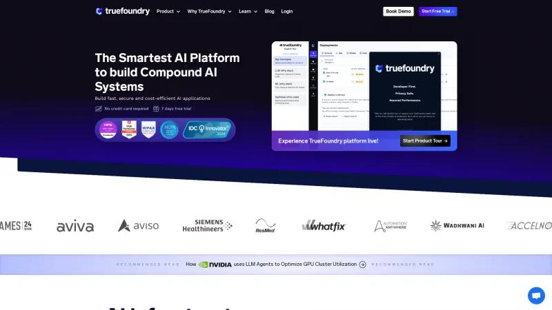 Homepage of TrueFoundry