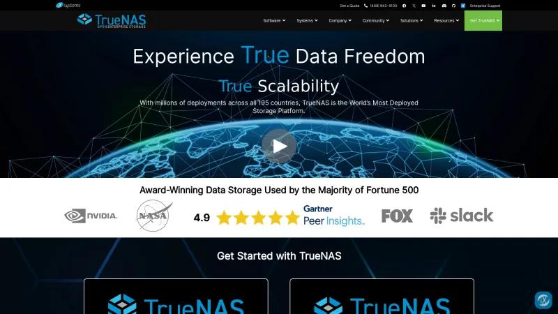 Homepage of TrueNAS