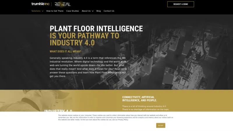 Homepage of Reveal Plant Floor Intelligence