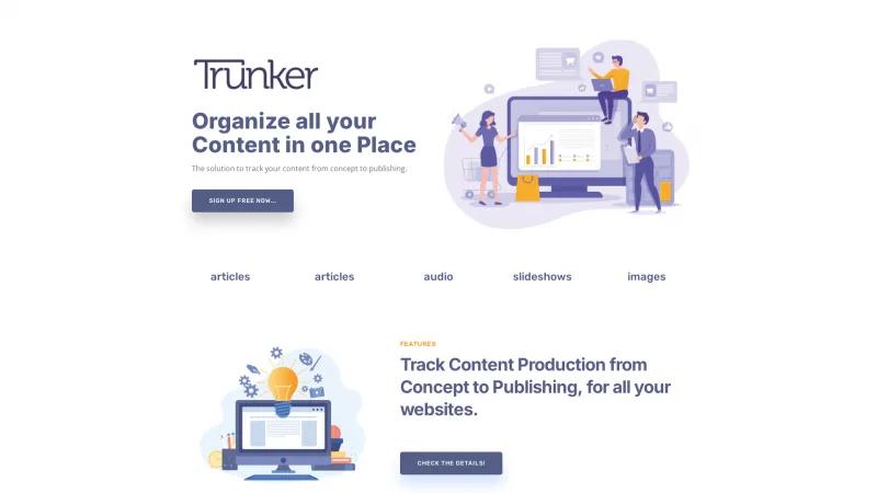 Homepage of Trunker