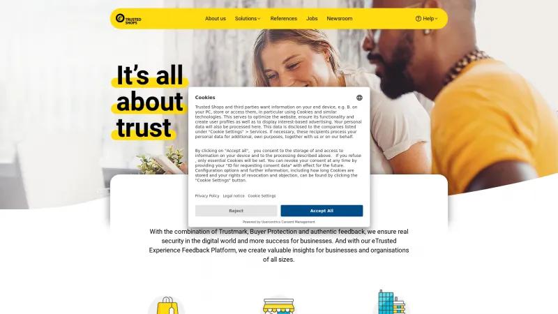 Homepage of Trusted Shops