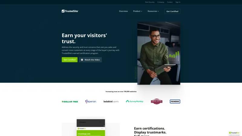 Homepage of TrustedSite