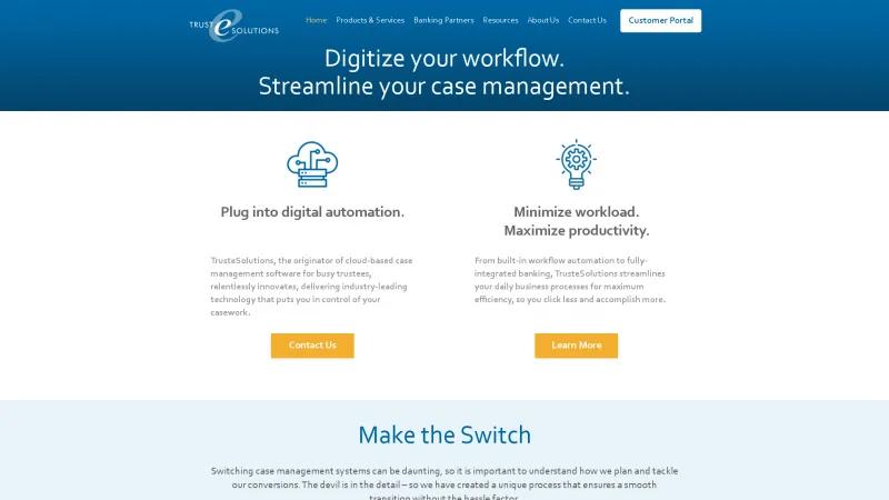 Homepage of TrusteSolutions