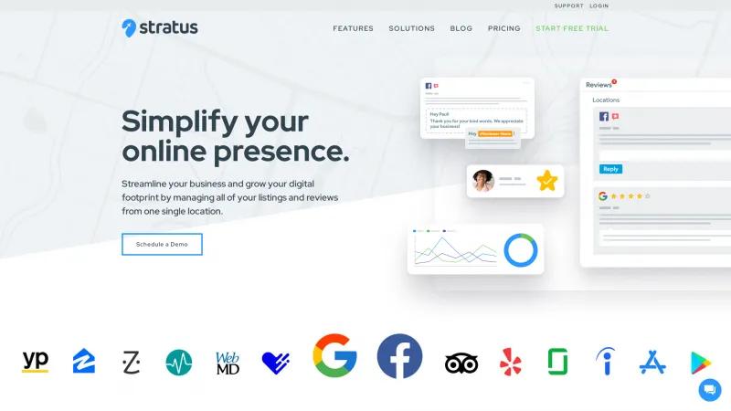 Homepage of Stratus Local