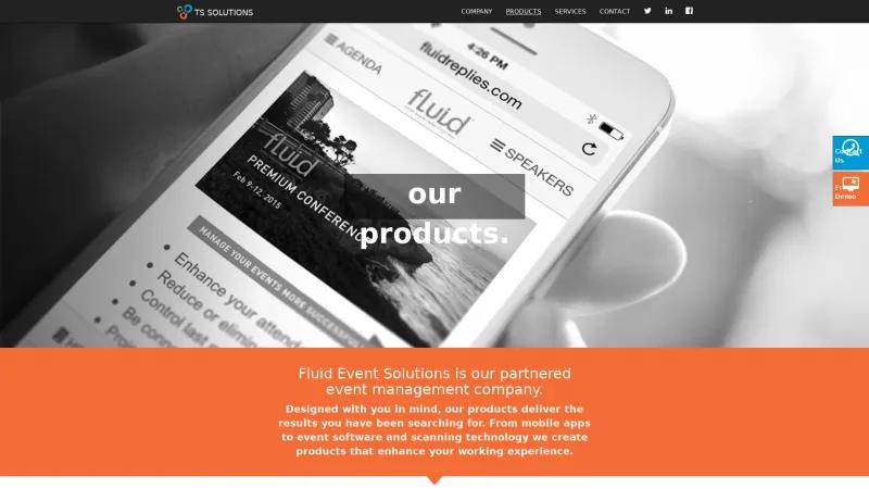 Homepage of Fluid Event Management