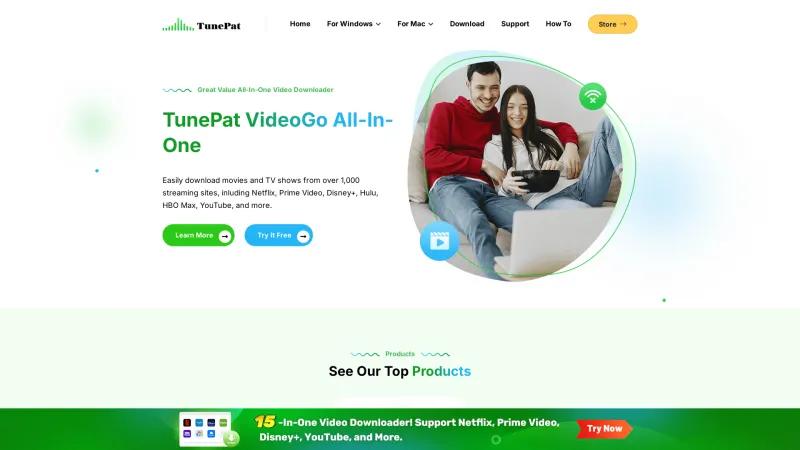 Homepage of TunePat VideoGo All-In-One