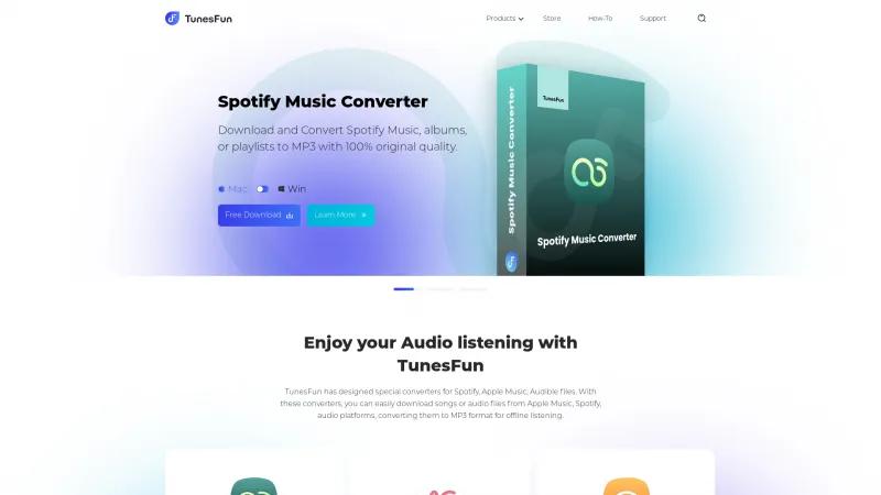 Homepage of TunesFun